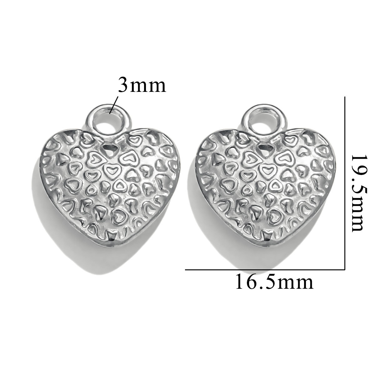 Silver color / 1 Piece Simple Cute Style Cartoon Heart Shape Stainless Steel  Gold Color Women's Pendant Picture7